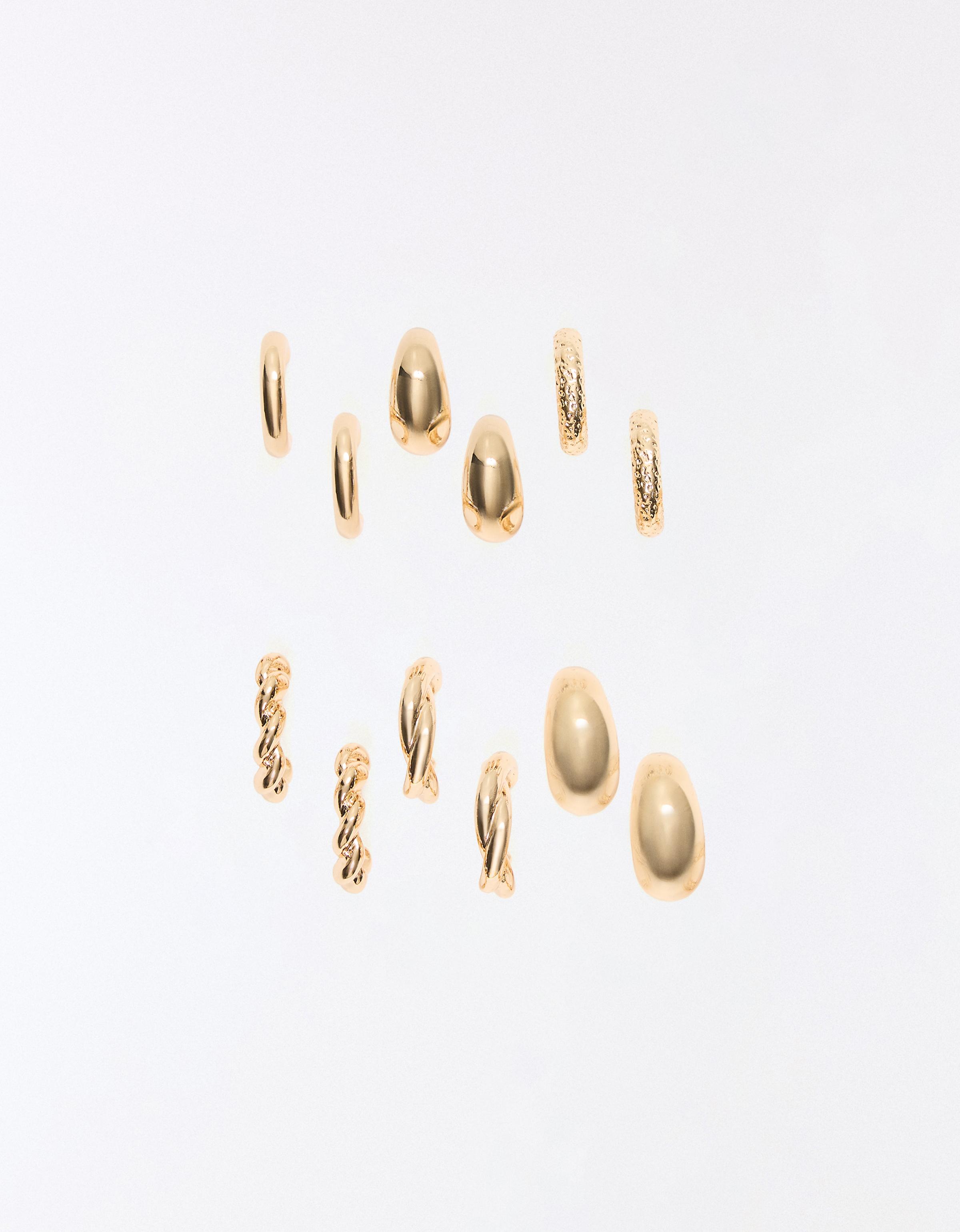 Pack of assorted hoop earrings — Gold