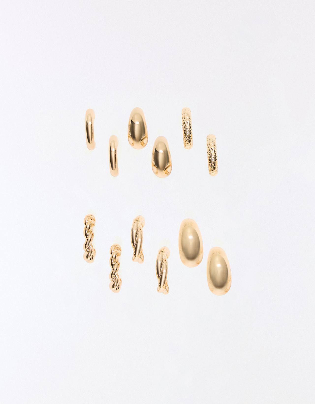 Pack of assorted hoop earrings — Gold