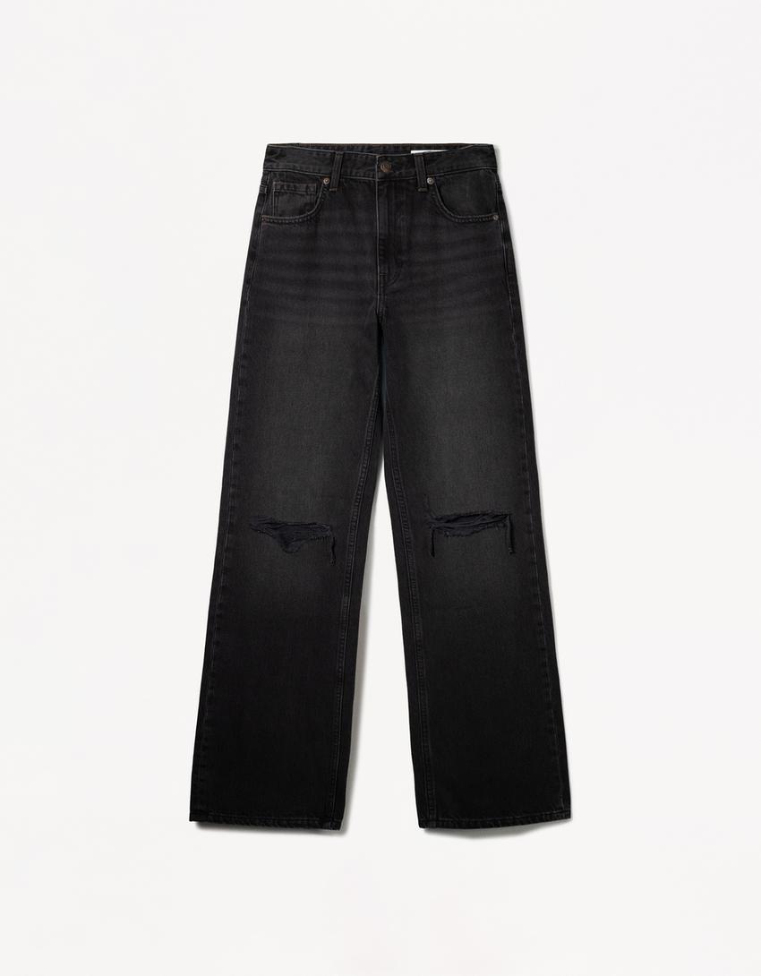 Ripped wide-leg ’90s jeans