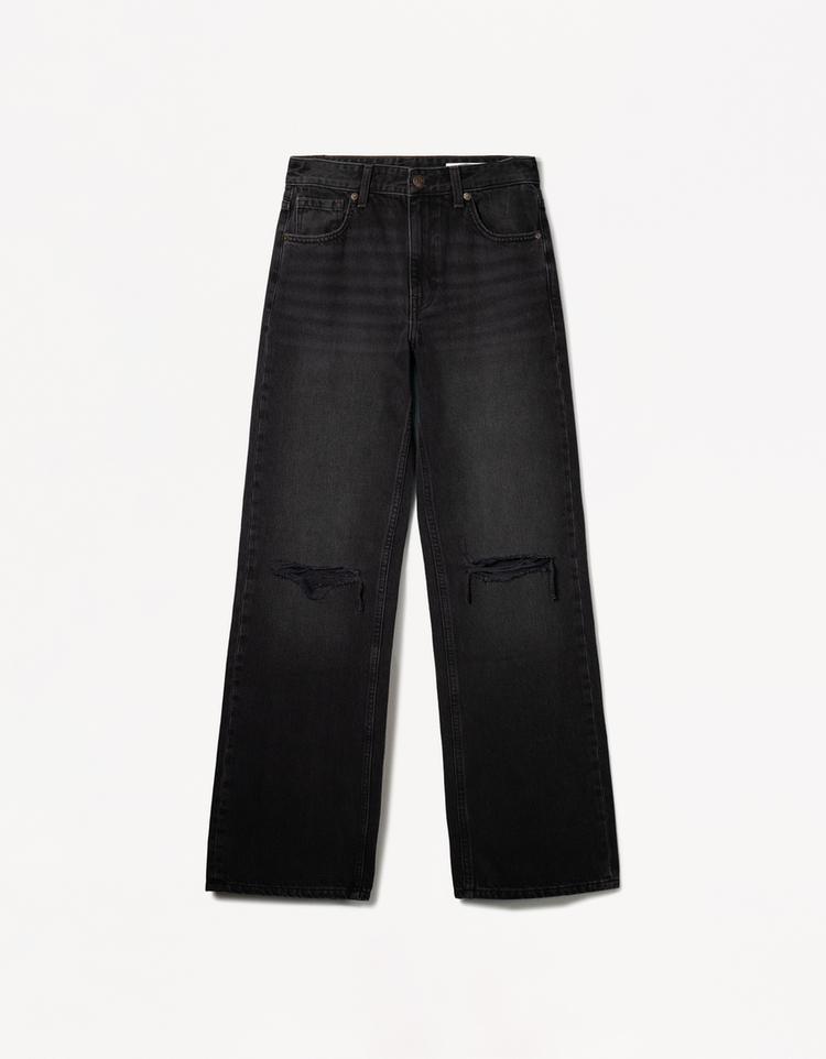 Distressed wide leg 90’s jean