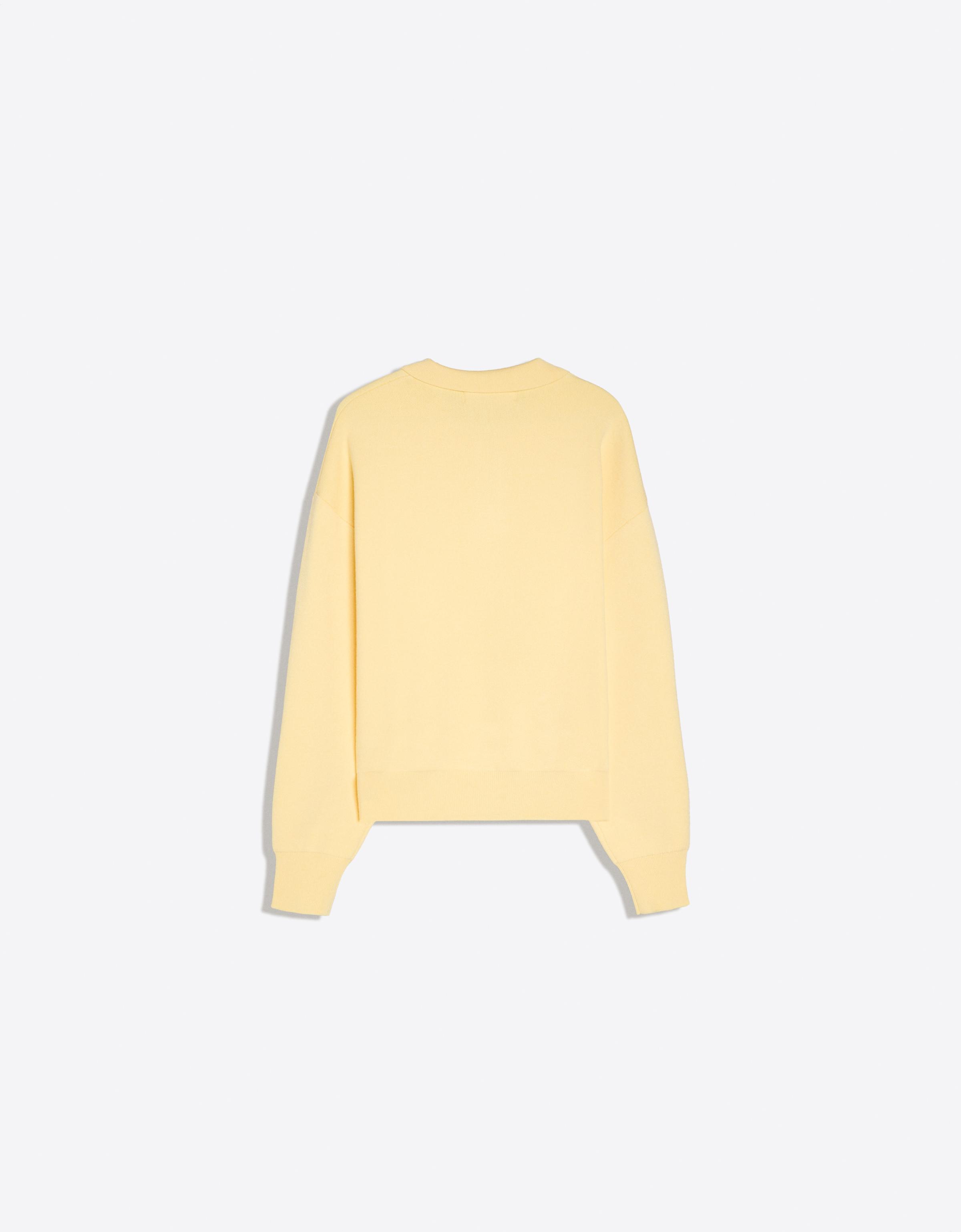 Oversize polo collar jumper — Yellow