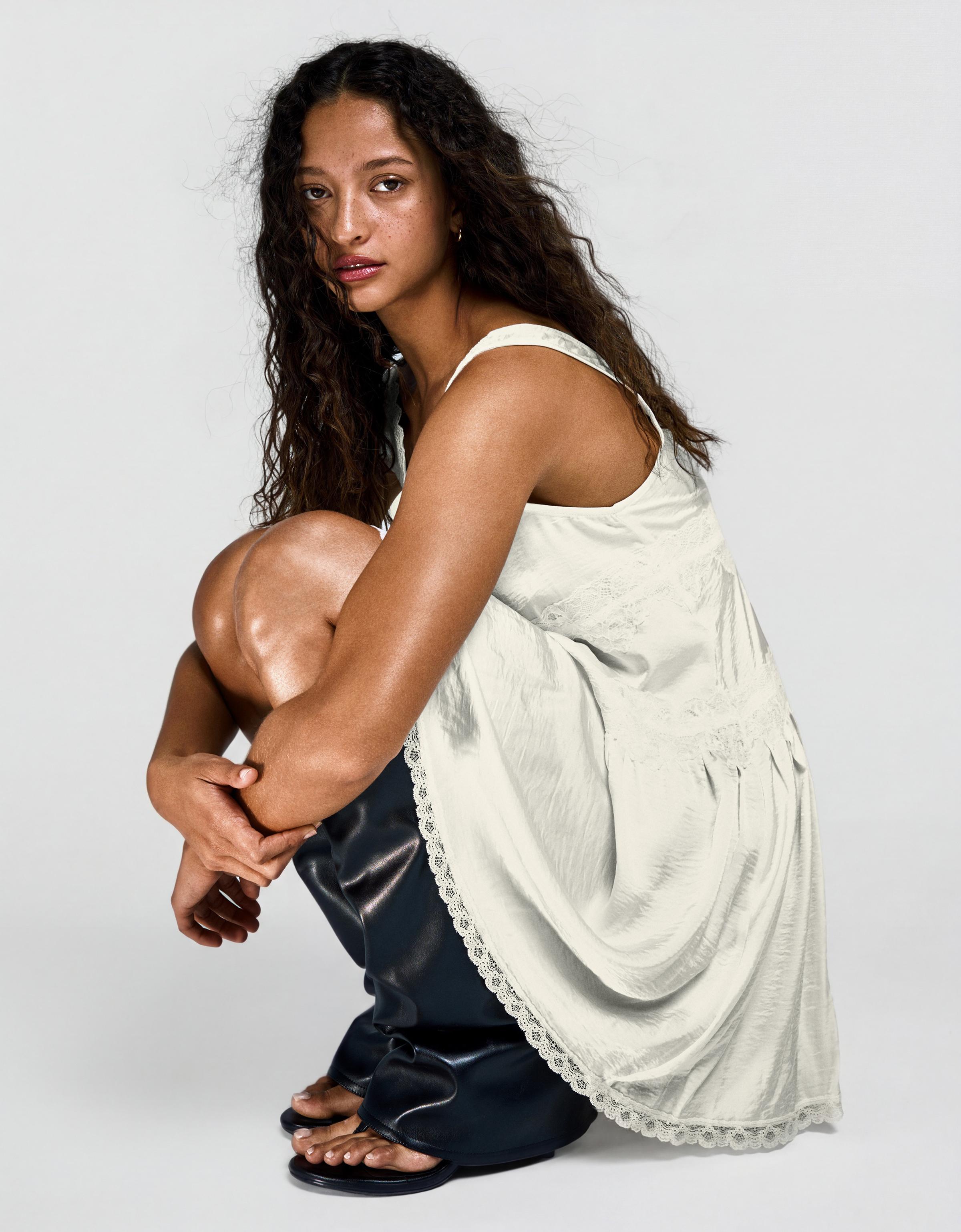 Saten mini elbise - Görsel 23