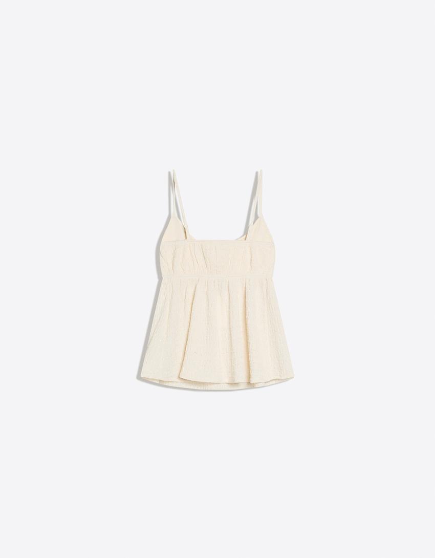 Shimmery rustic top-Cream