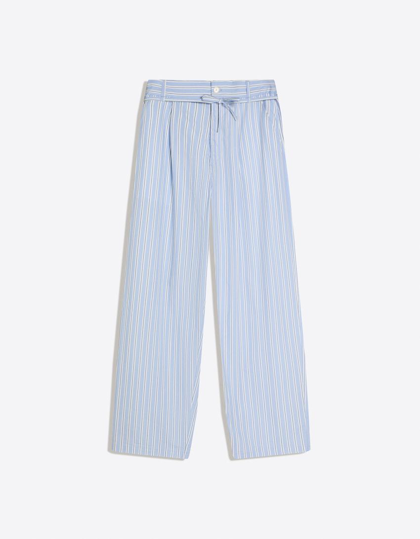 Super Baggy Hose mit Streifen-Blau