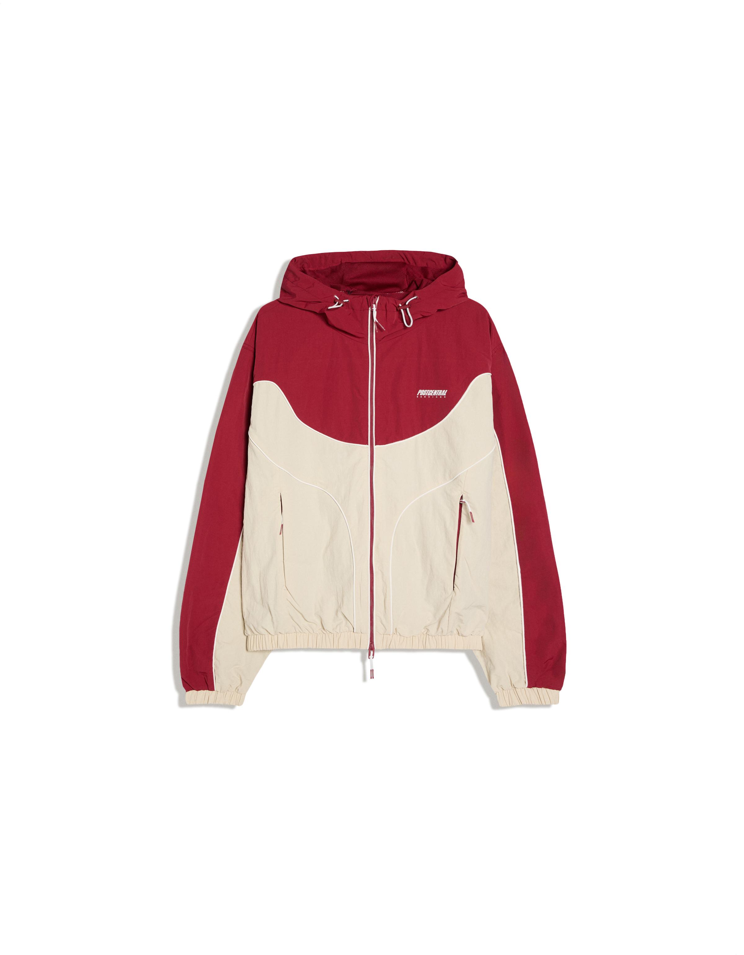 Hooded windbreaker jacket — Red