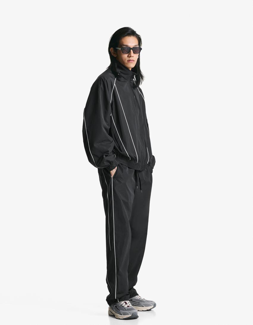 Calças técnicas baggy fit sport-Preto-0