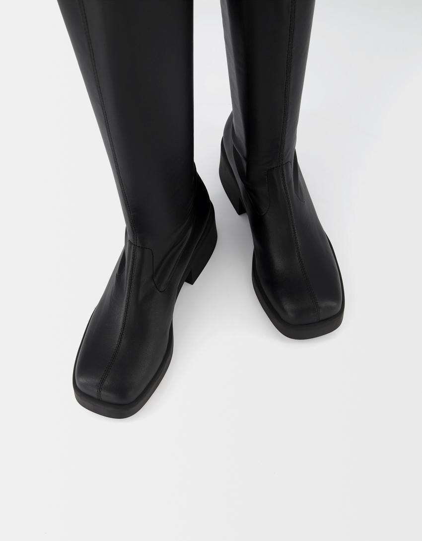 Bottes plates moulantes-Noir