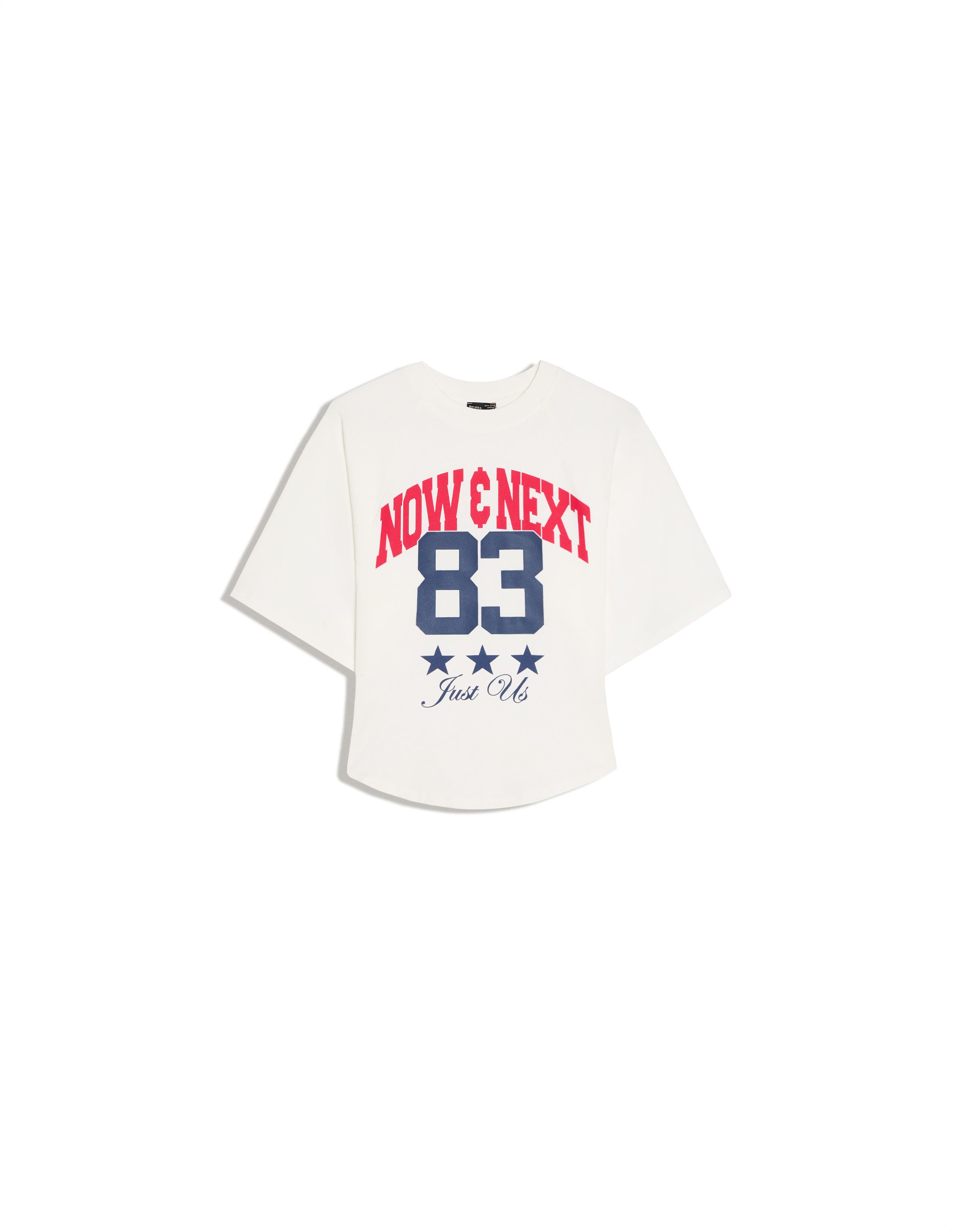 Corset-effect print T-shirt — Off white