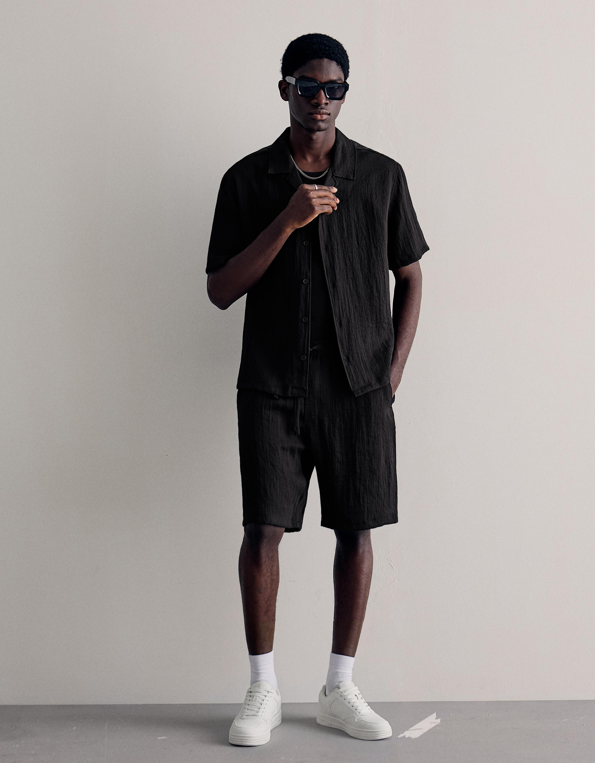 Rustic short sleeve shirt — Black