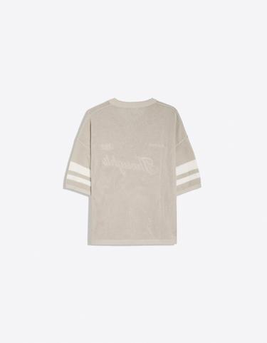 Embroidered mesh V-neck T-shirt — Grey 6