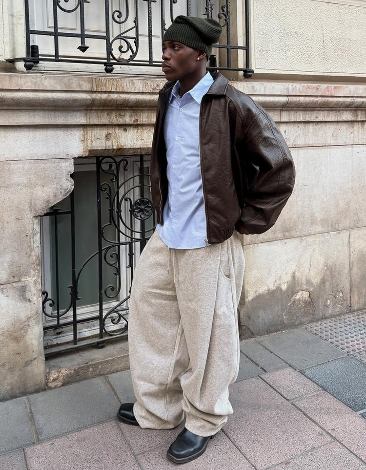 Pantalón balloon pinzas paño