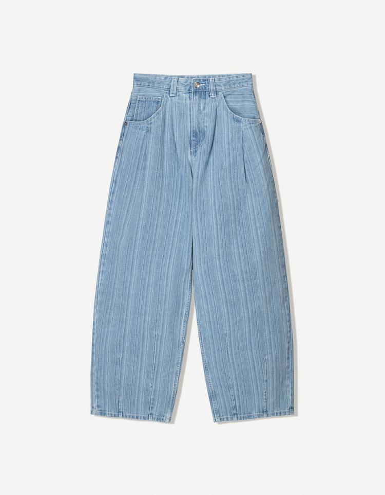 Striped balloon fit jeans
