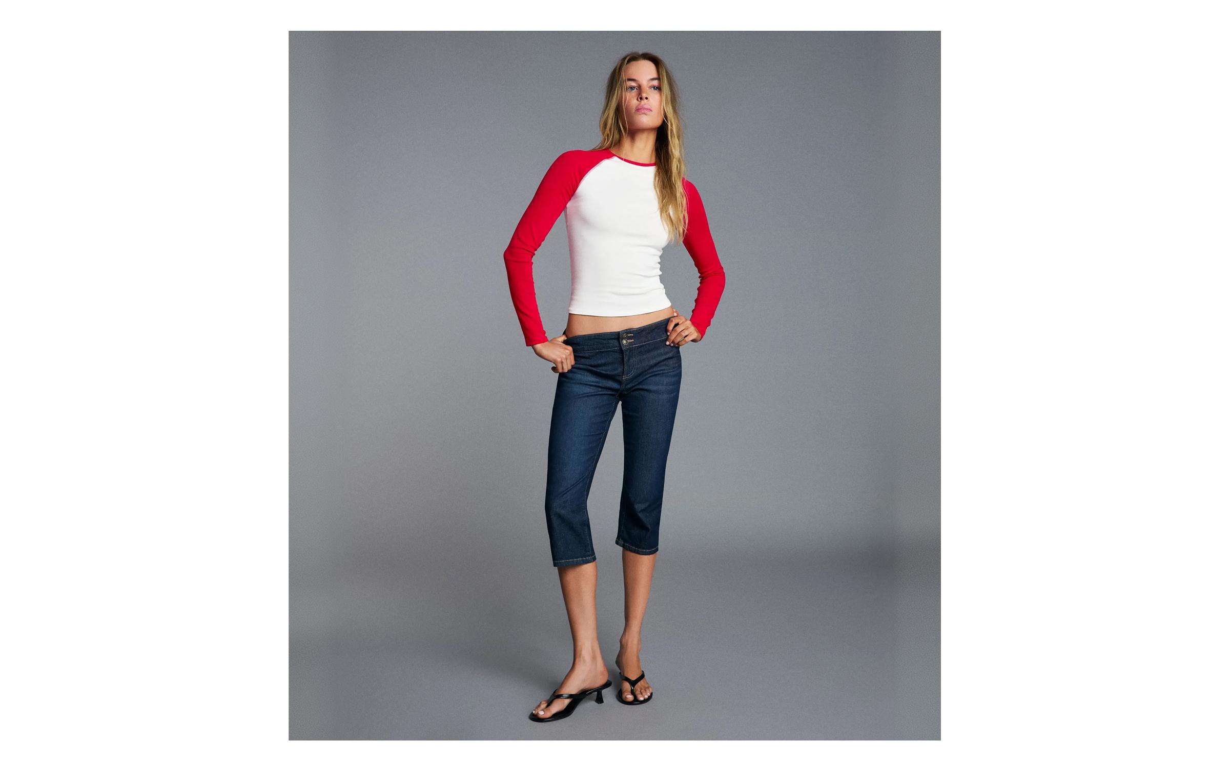 Long sleeve raglan T-shirt — Red