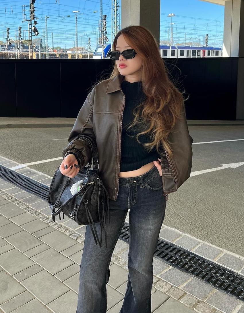 Flared baggy jeans-Silver