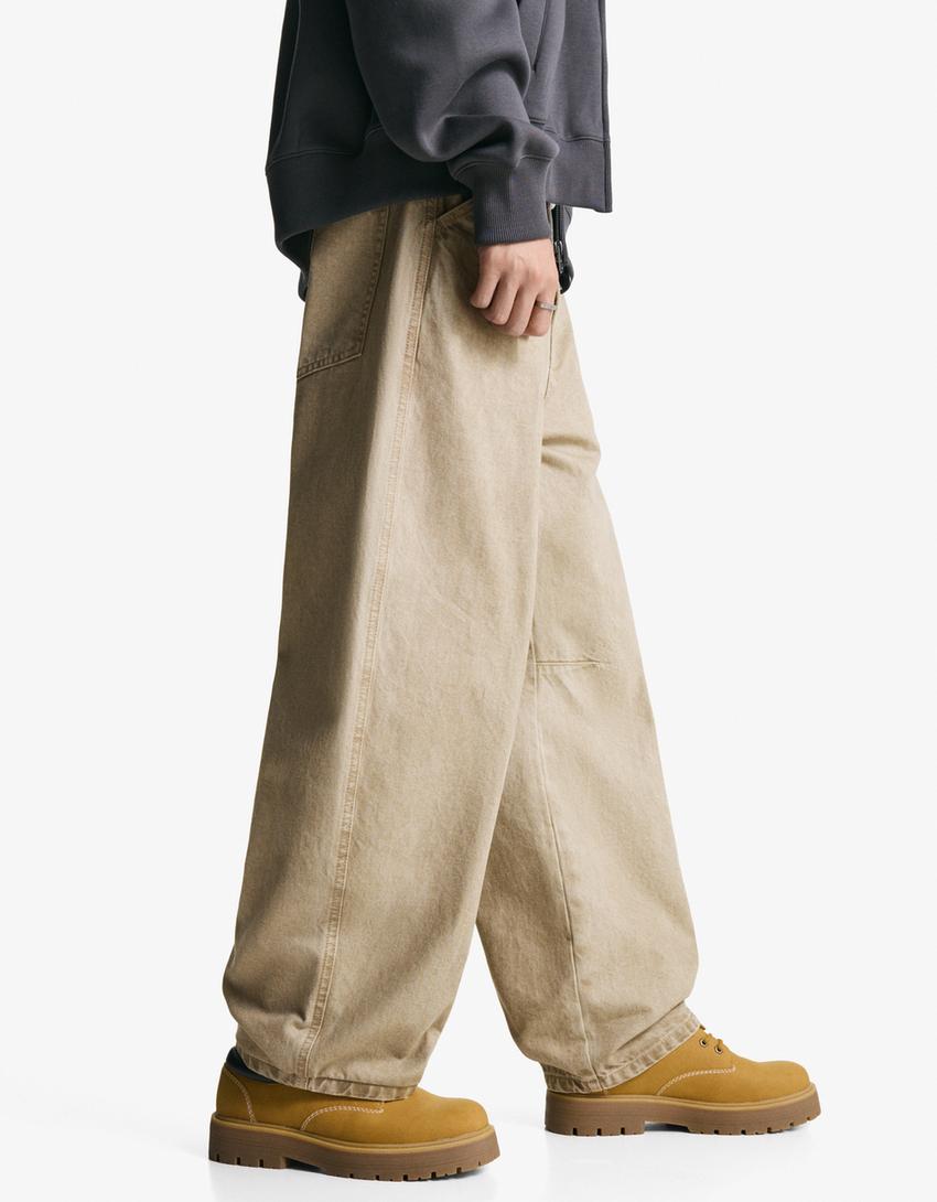 Barrel trousers-Cream