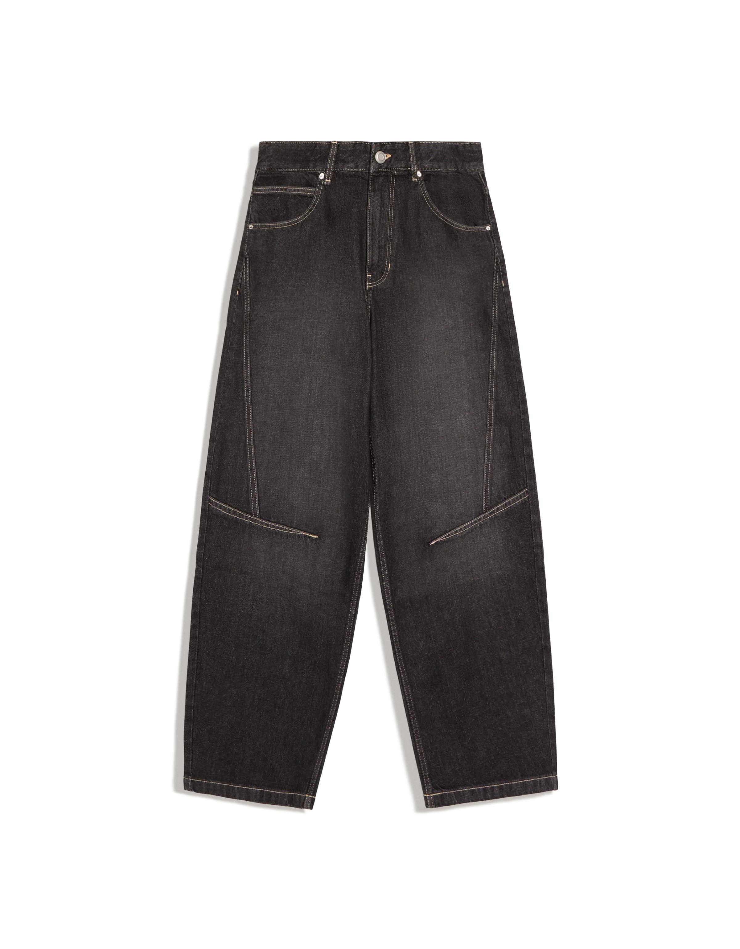 Balloon jeans with seam detail — Black