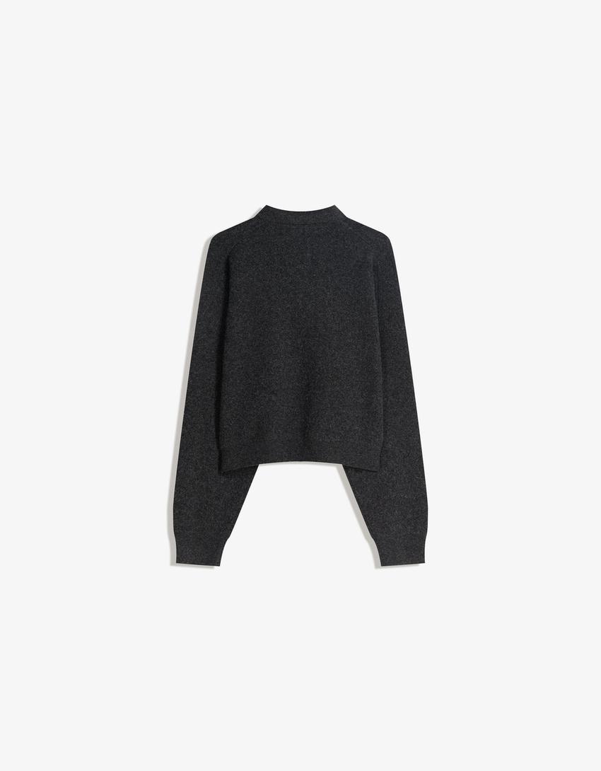 Jersey boxy cuello polo-Gris