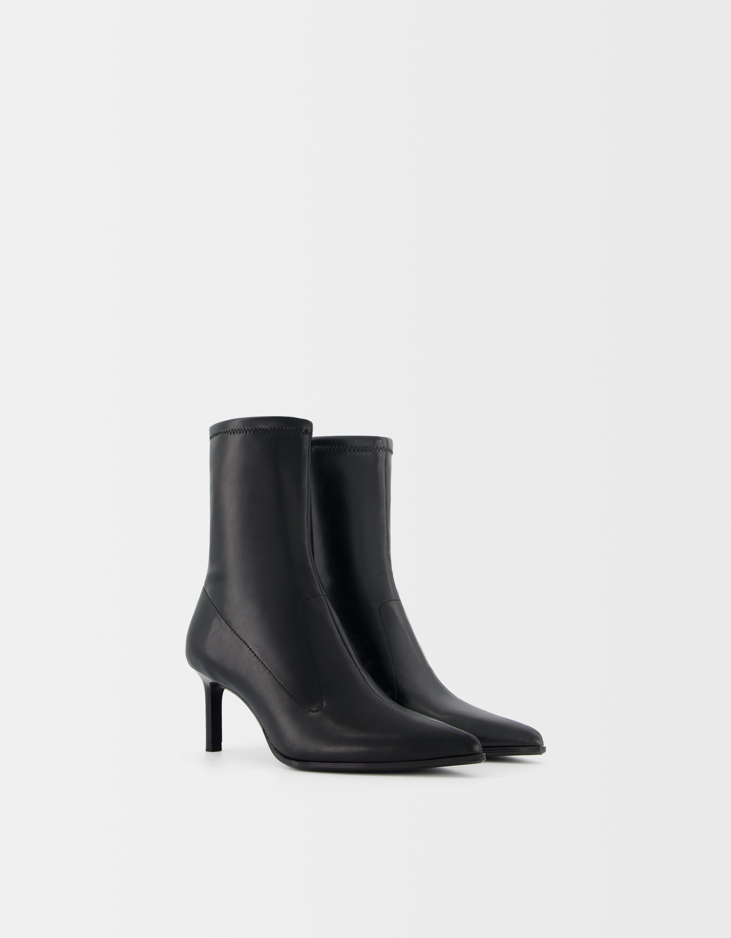 Fitted kitten heel ankle boots Shoes Women Bershka