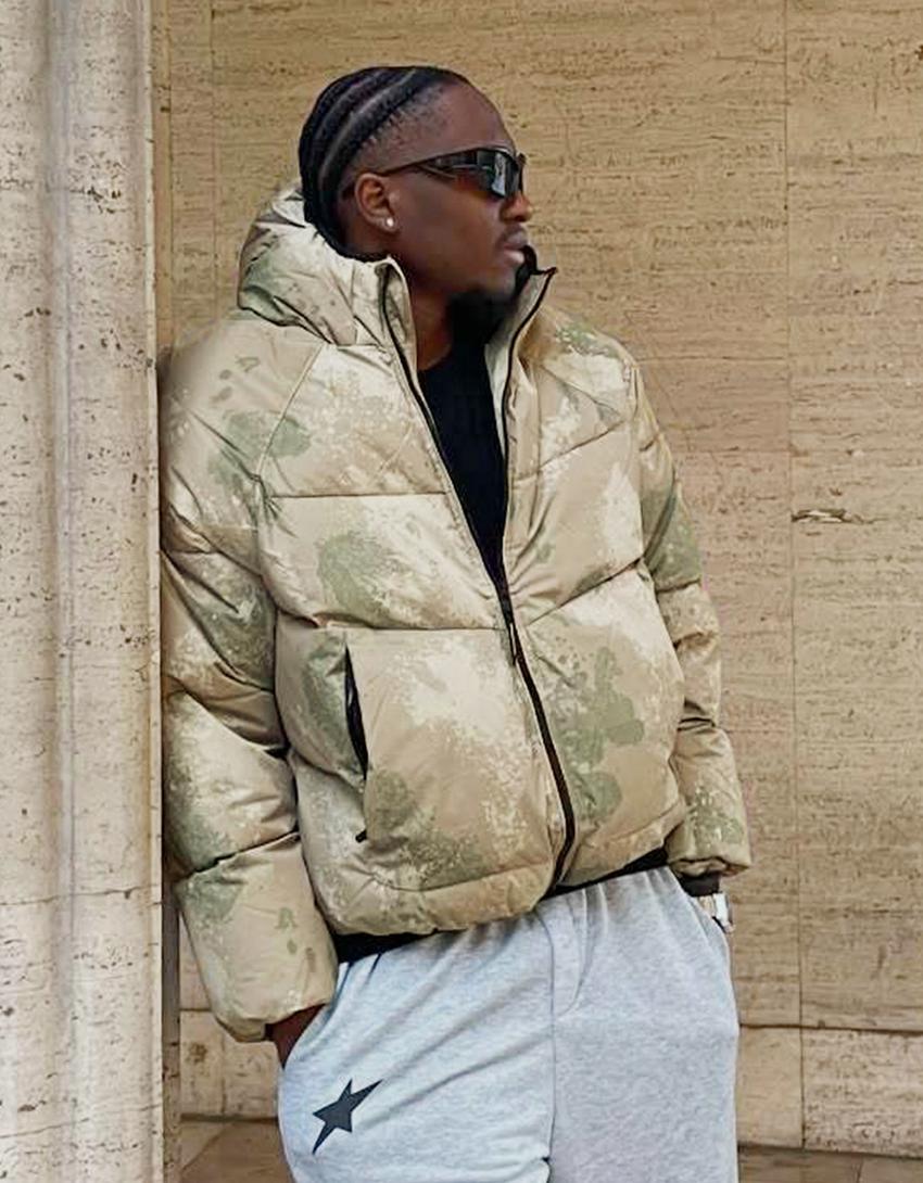 جاكيت صوف بغطاء للرأس-كاكي