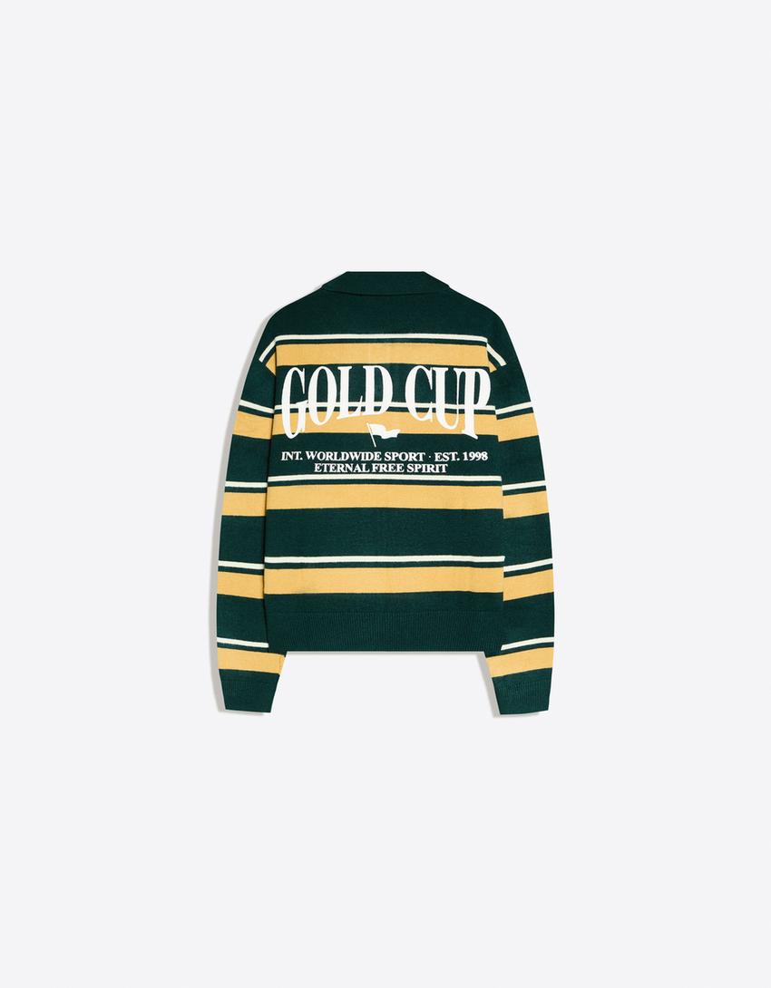 Jersey cuello polo print-Verde