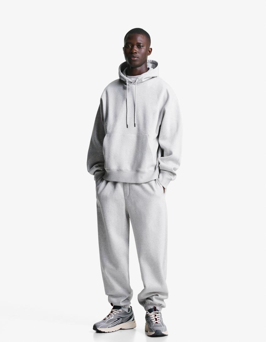 Sweatshirt com capuz-Cinza