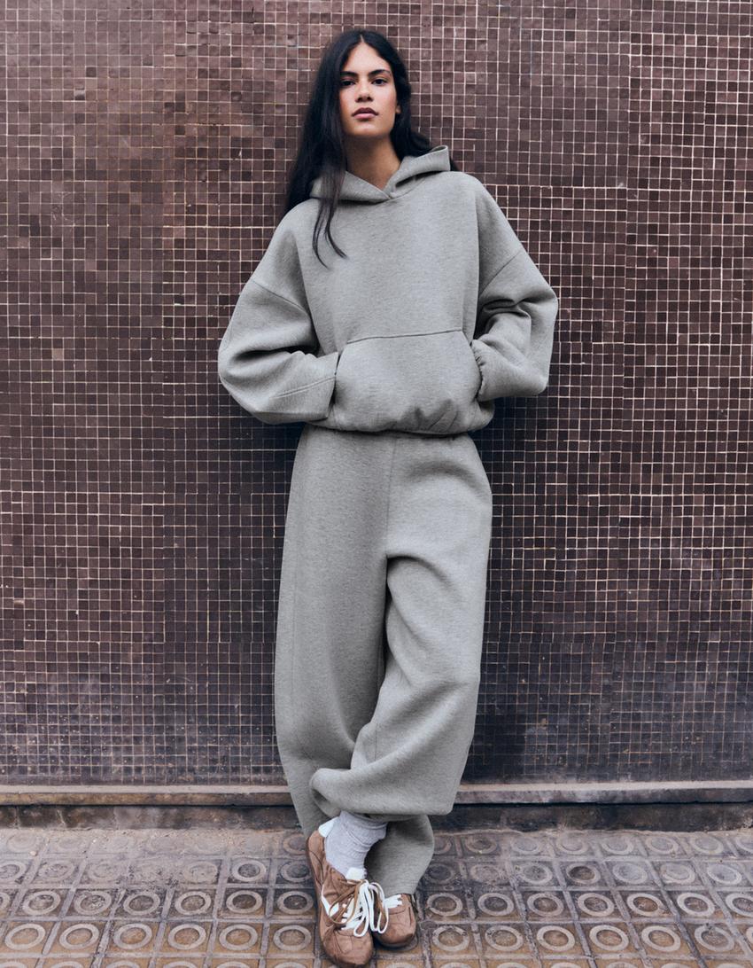 Scuba fabric hoodie-Grey
