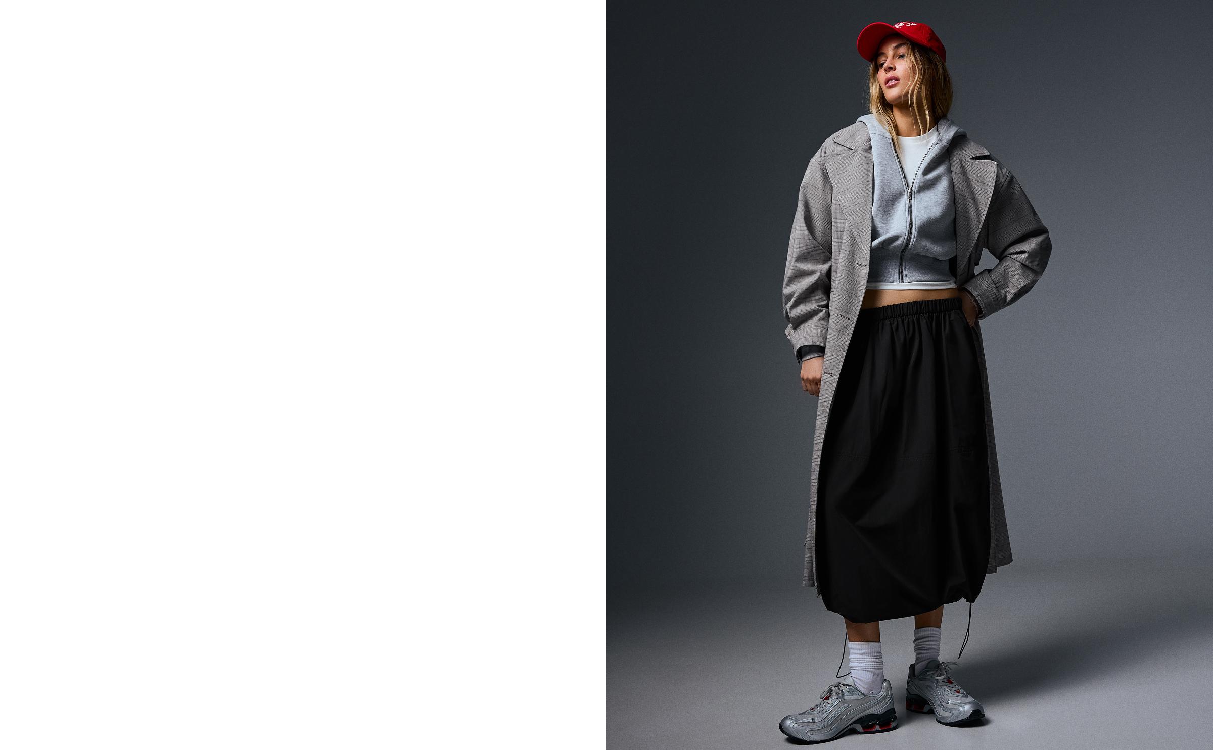 Parachute midi skirt — Black