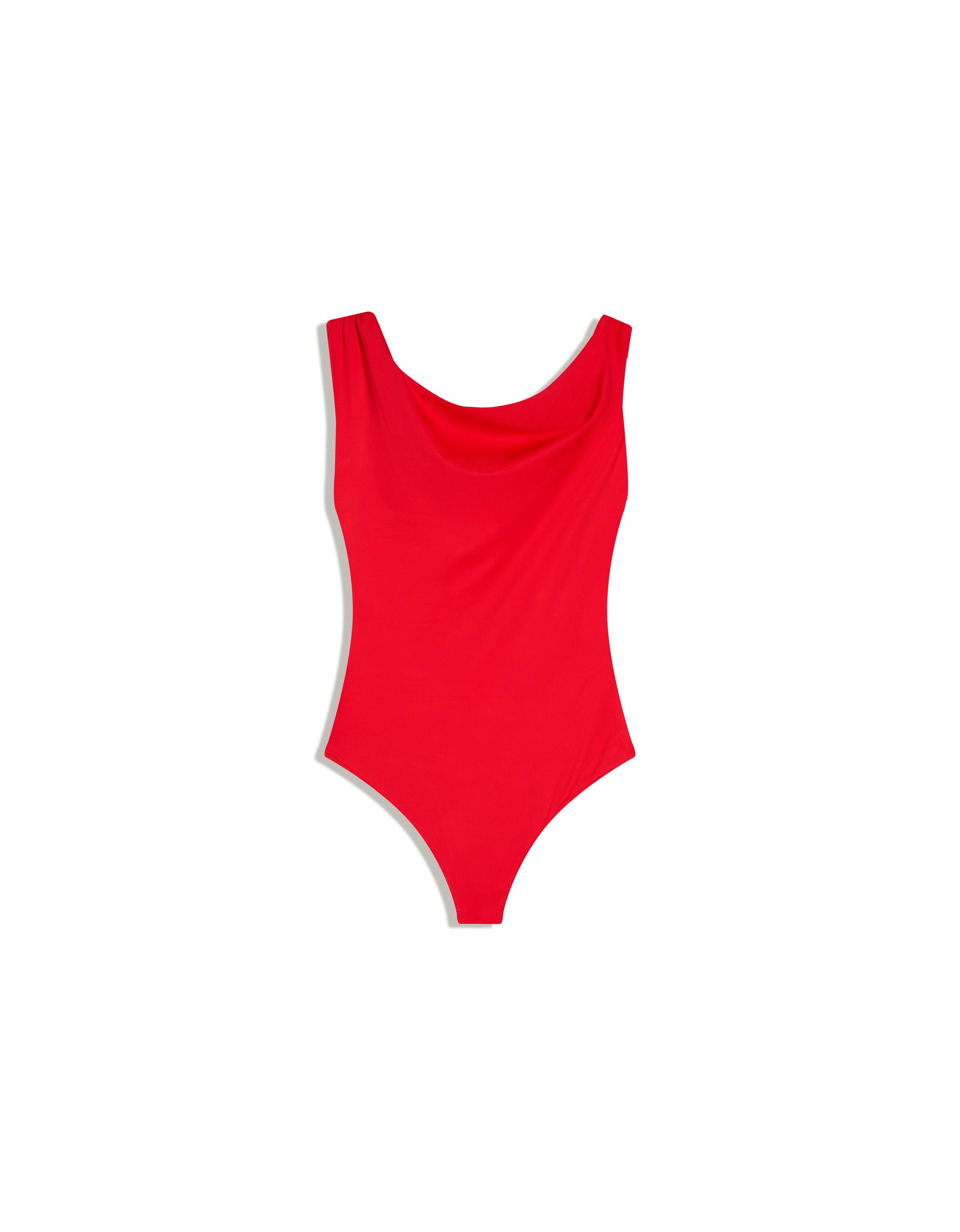Asymmetric ruched strap bodysuit