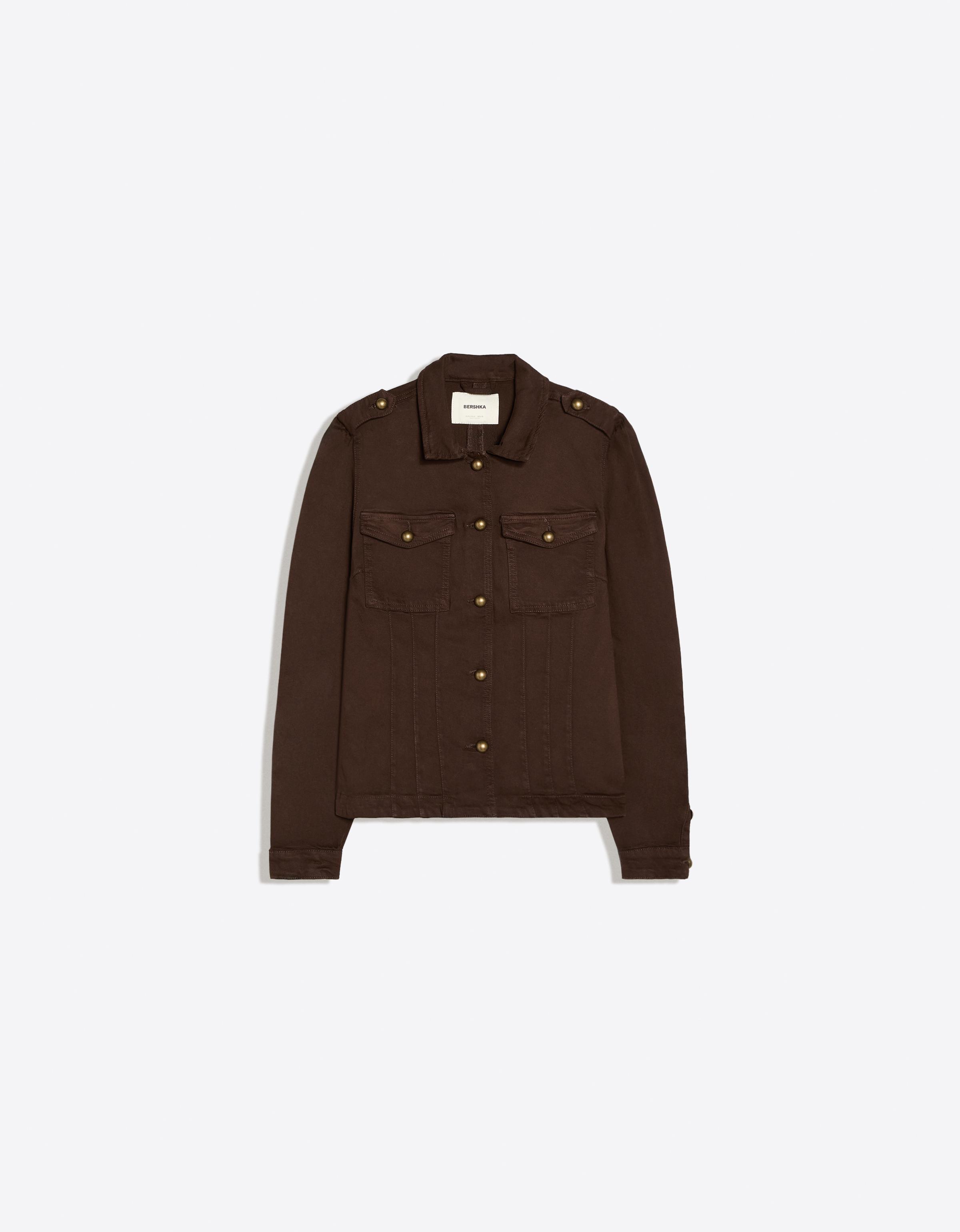 Button-up denim jacket — Brown