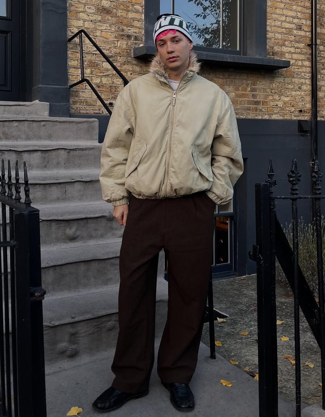 Jacke mit Kunstfellkragen