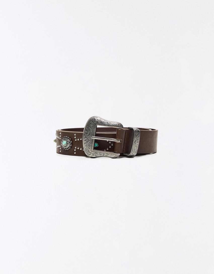 Rhinestone belt-Brown