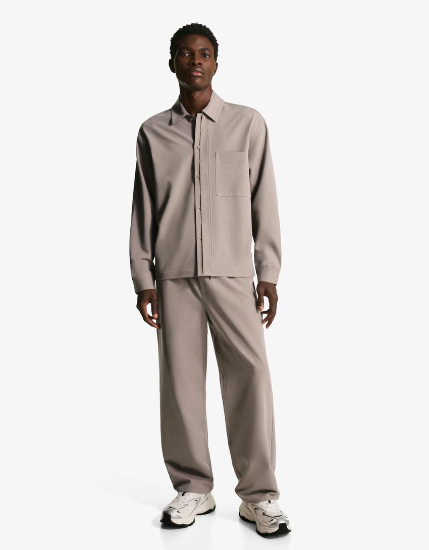 Tailored fit shirt-Sand