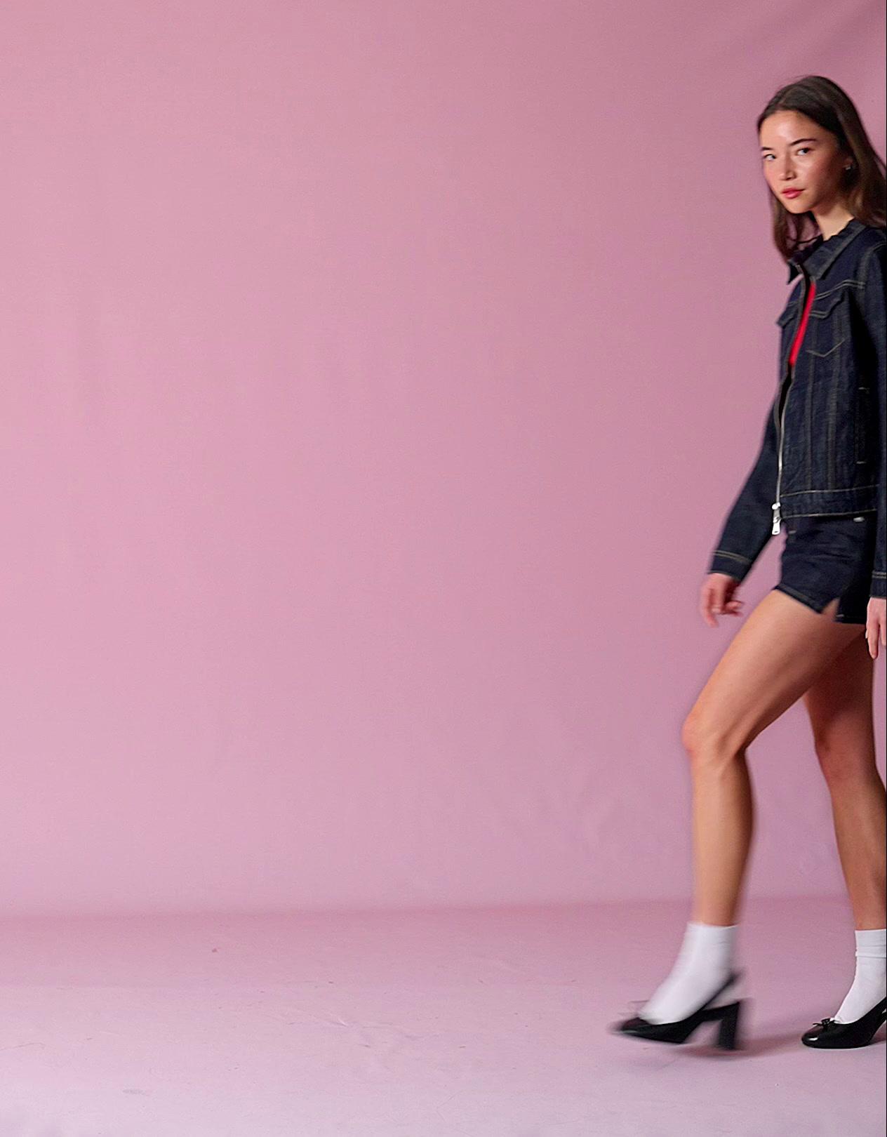 İşlemeli denim mini etek - Görsel 21