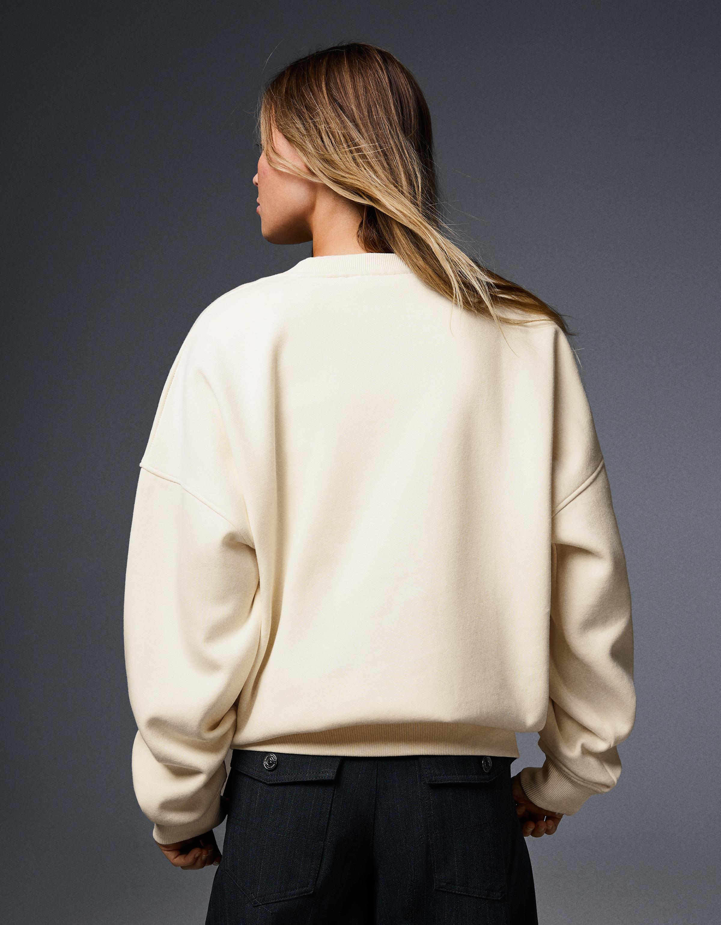 Round neck sweatshirt — Off white
