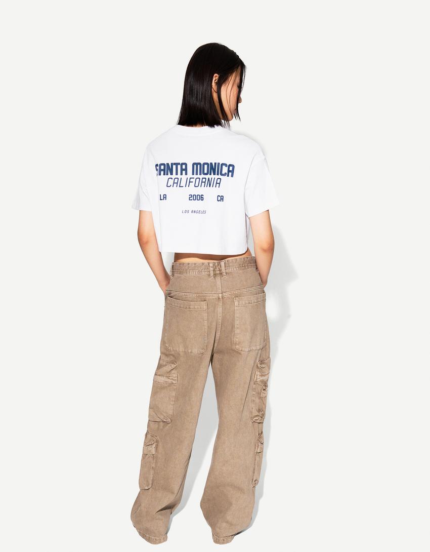 Camiseta manga corta print-Blanco roto-1