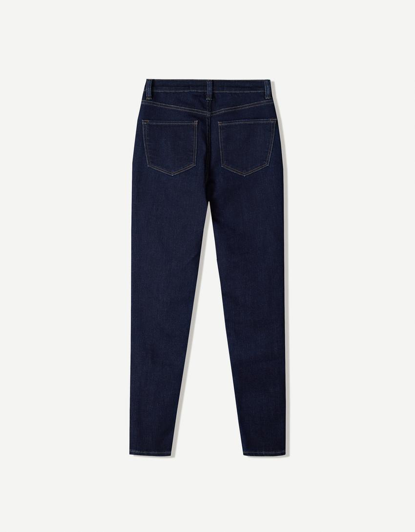 Skinny jeans met superhoge taille-Marineblau