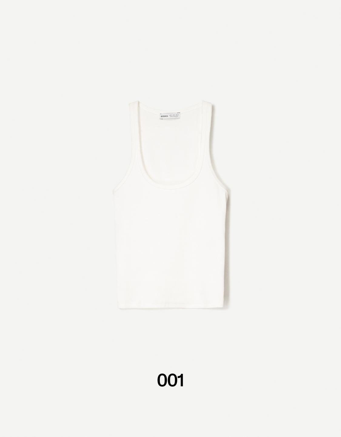 Sleeveless ribbed T-shirt