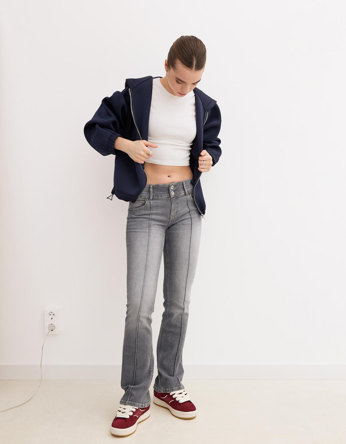 Low-rise boot-cut jeans