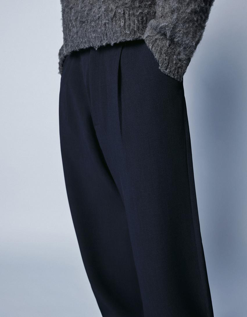 Calças super baggy tailored fit-Marinho