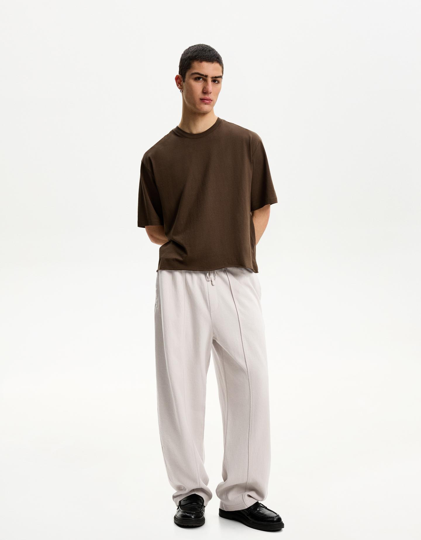 Bershka Pantalón Skater Hombre Xl Gris