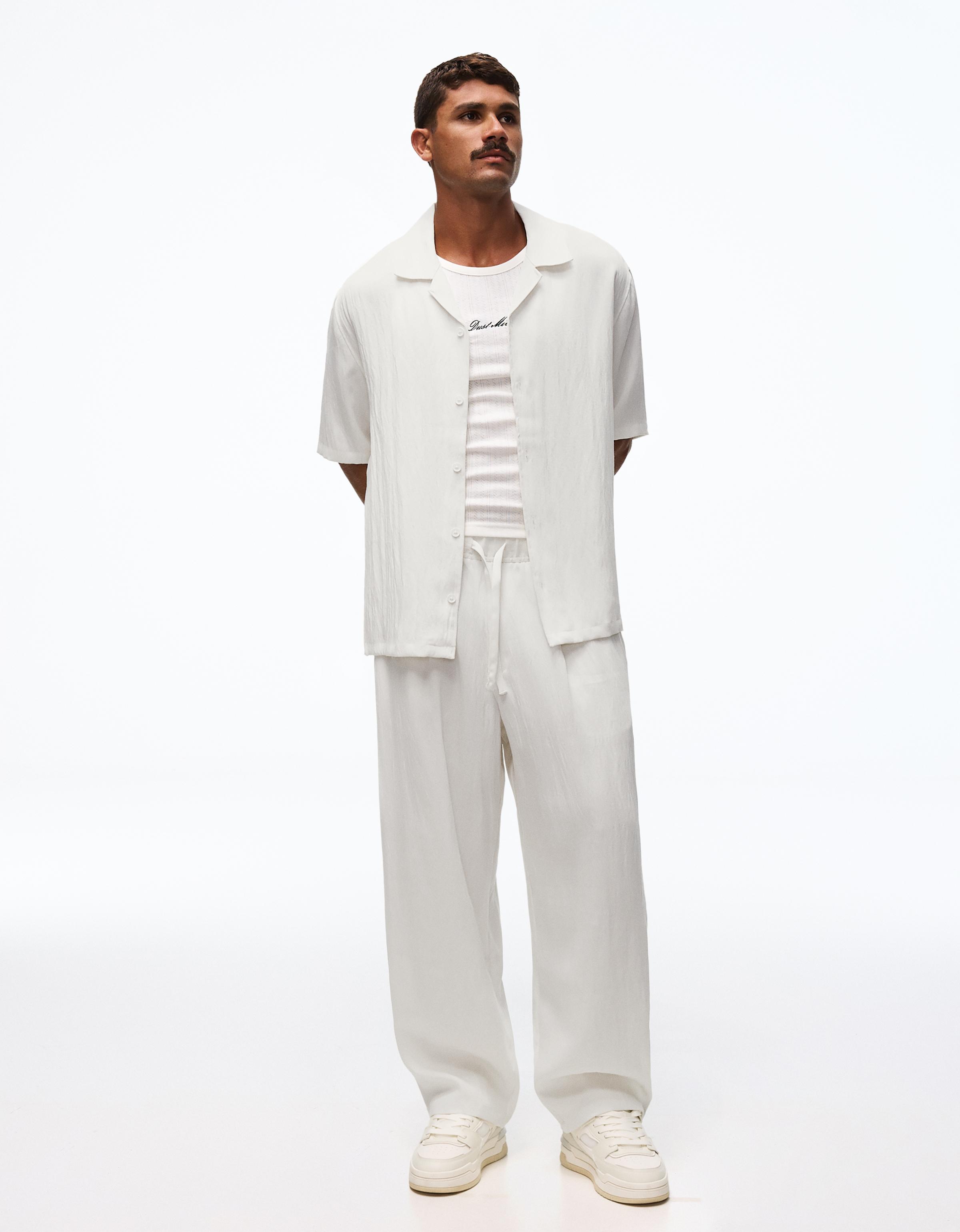 Rustic short sleeve shirt — White