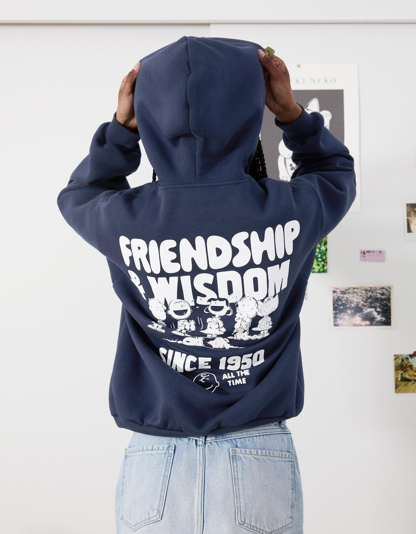 Felpa Snoopy Bershka Felpa Peanuts Con Cappuccio Novità BSK