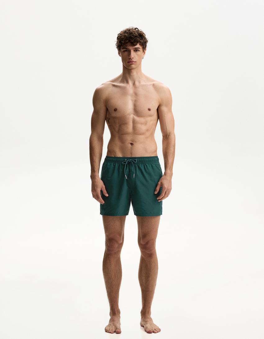 Plain swimming trunks-Green