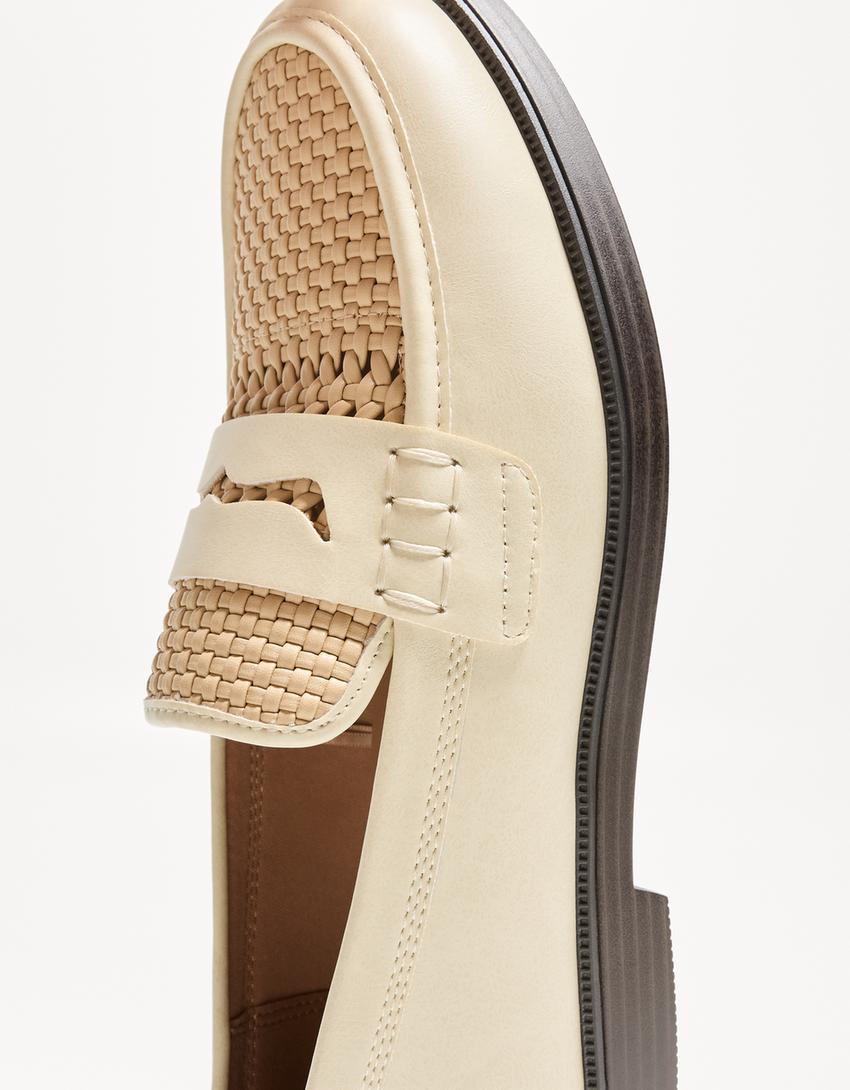 Mocassins tressés-Beige