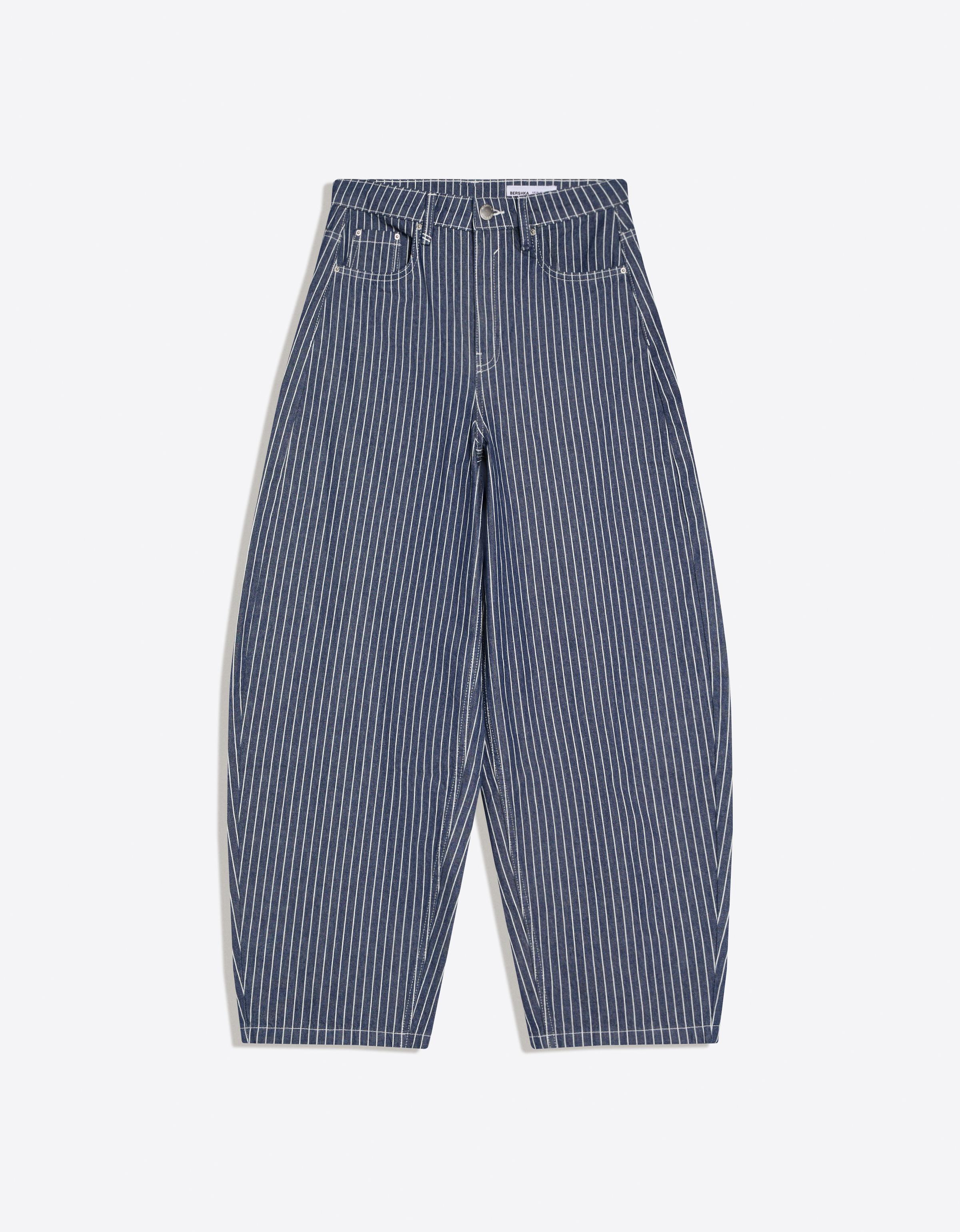 Stripe balloon trousers