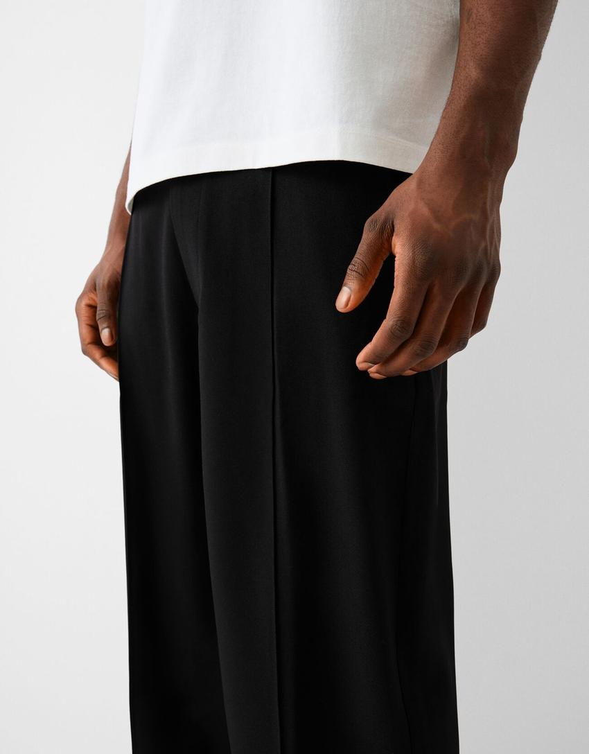 Tailored baggy trousers-Black