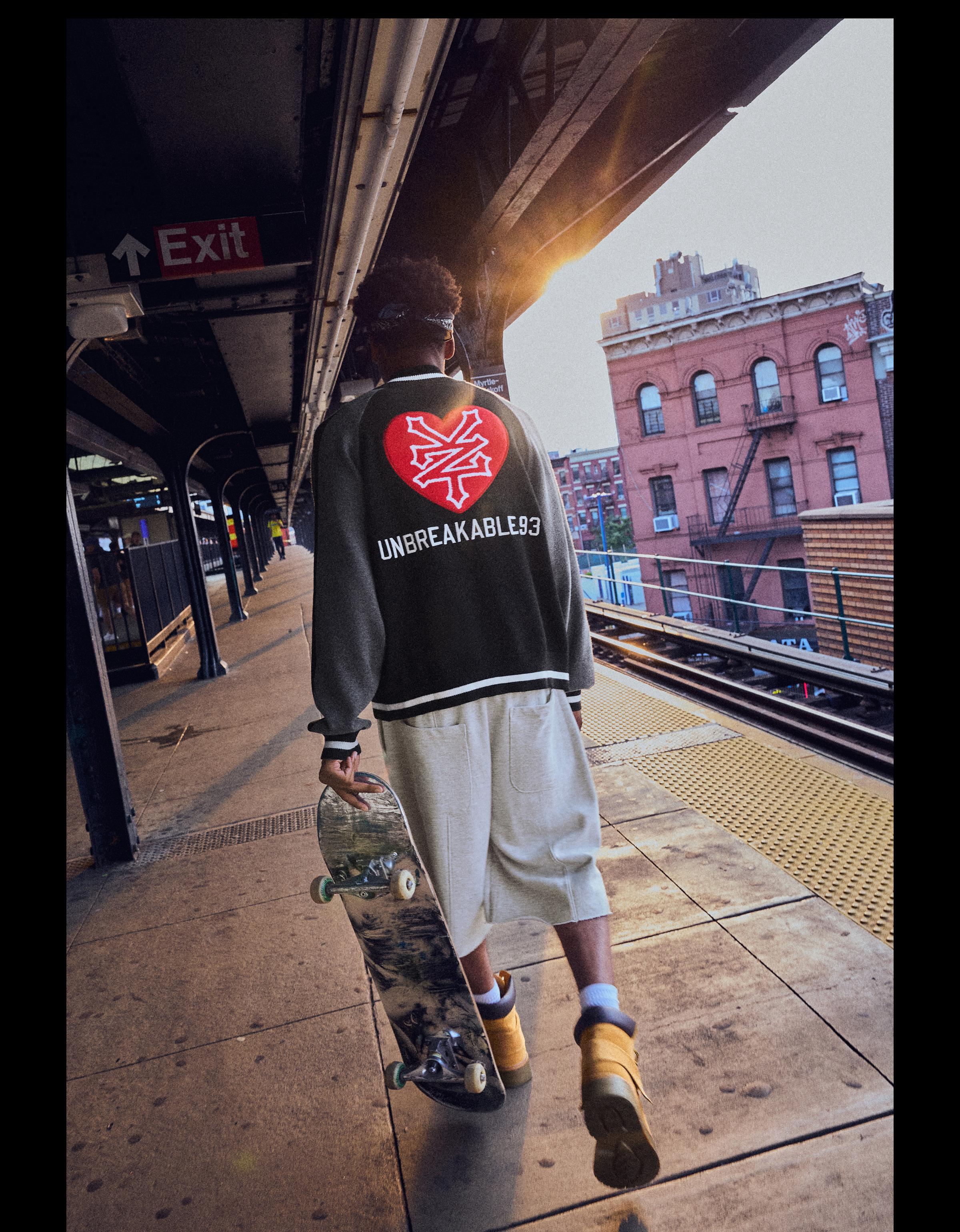 ZOO YORK X BERSHKA embroidered zip-up jacket — Black