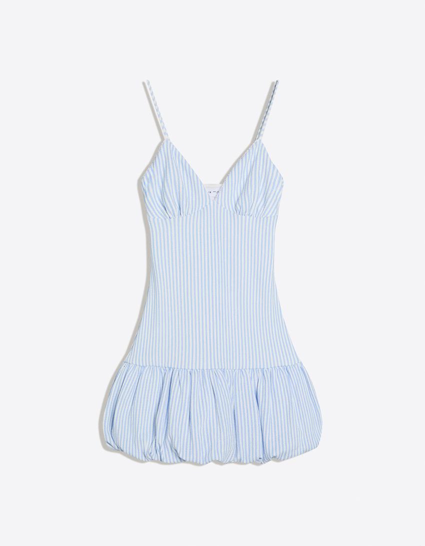 Balloon mini dress-Blue