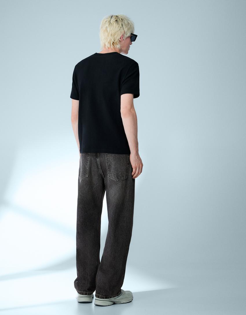 Jeans baggy-Gris oscuro