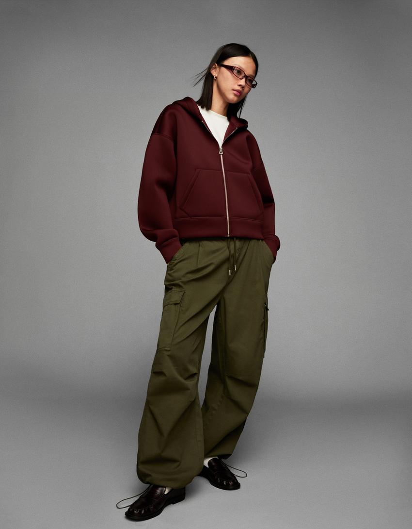 Parachute cargo trousers-Khaki-2